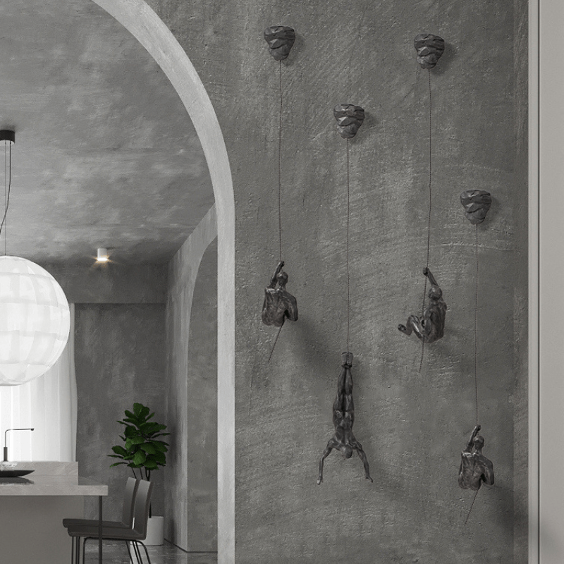 Wanddecoratie Set Met Hars Sculpturen En Dynamisch Klimontwerp