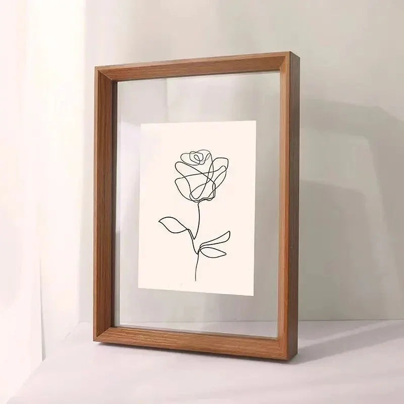 Fotolijst Met Zwevend Acrylontwerp En Massief Houten Frame