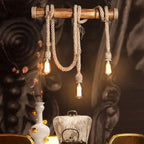 IndustrialBamboo Plafondlamp met Bamboe en Verstelbaar Touw