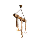IndustrialBamboo Plafondlamp met Bamboe en Verstelbaar Touw