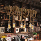 IndustrialBamboo Plafondlamp met Bamboe en Verstelbaar Touw