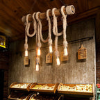 IndustrialBamboo Plafondlamp met Bamboe en Verstelbaar Touw