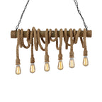IndustrialBamboo Plafondlamp met Bamboe en Verstelbaar Touw