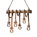 IndustrialBamboo Plafondlamp met Bamboe en Verstelbaar Touw