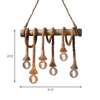 IndustrialBamboo Plafondlamp met Bamboe en Verstelbaar Touw