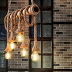 IndustrialBamboo Plafondlamp met Bamboe en Verstelbaar Touw