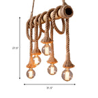IndustrialBamboo Plafondlamp met Bamboe en Verstelbaar Touw