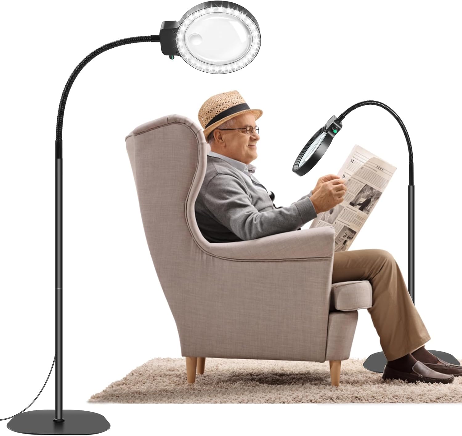 LED Vergrootlamp met Verstelbare Ganshals voor Lezen en Precisiewerk