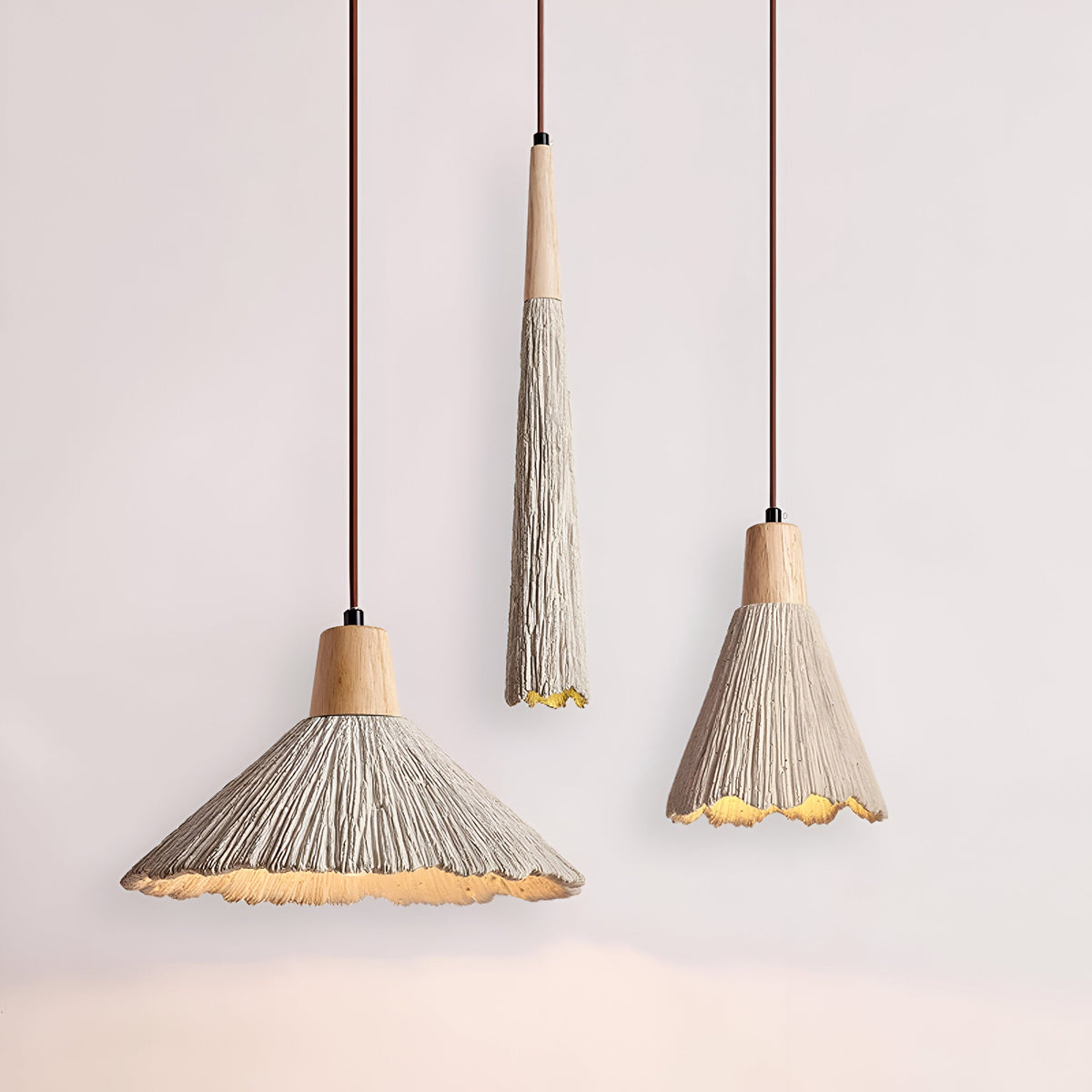 Cement Hanglamp Met Wabi‑Sabi Textuur En Zachte Lichtspreiding Voor Moderne Ruimtes