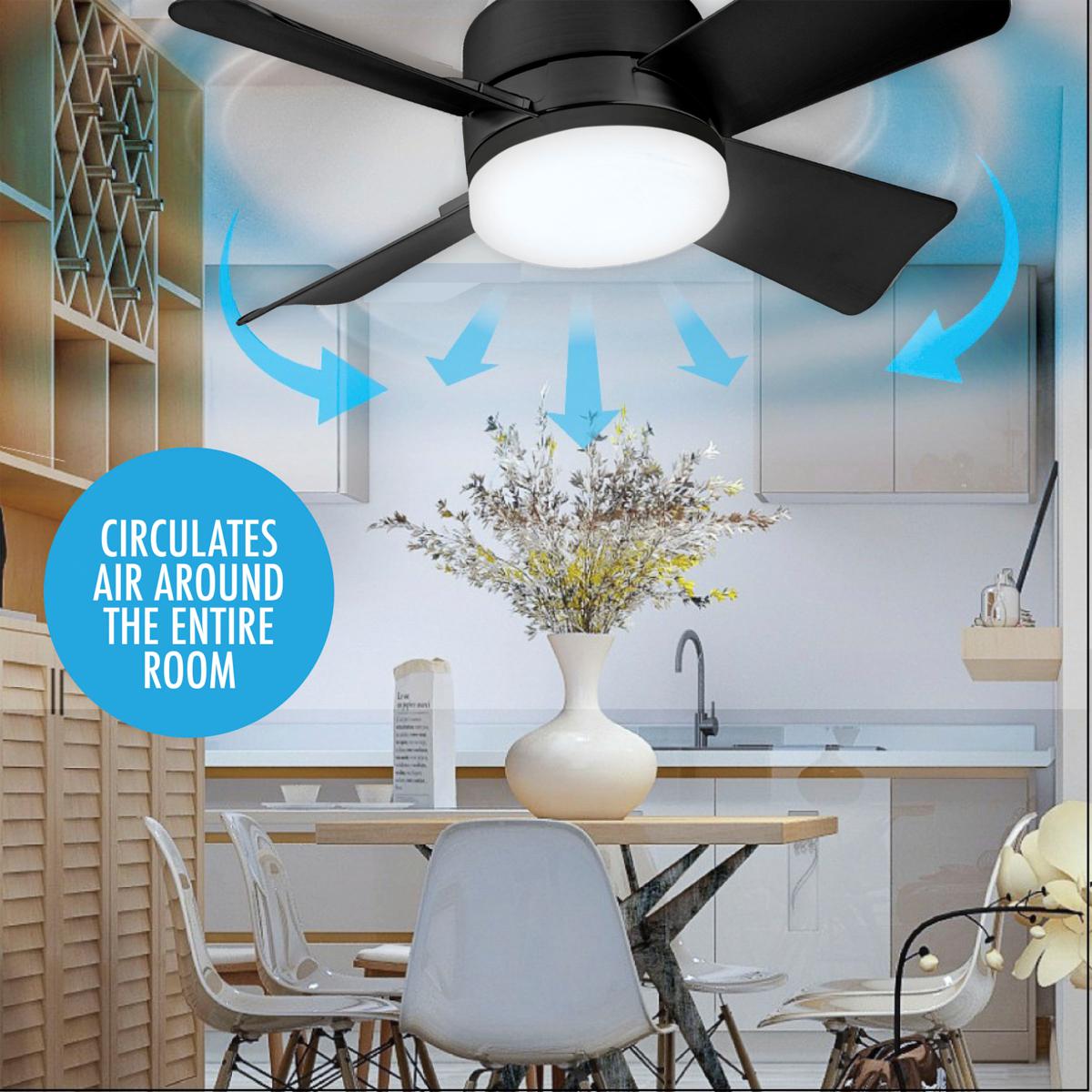 E27 plafondventilator met dimbare LED-lamp en afstandsbediening