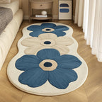 Vloerkleed Pluche Bloemenprint Onregelmatige Vorm Antislip Comfortabel Ontwerp
