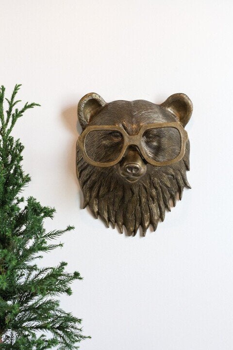 Decoratieve Dierenkop Wandobject van Hars met Expressief Ontwerp