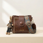 Vintage Crossbody Tas Met Geweven Schouderband En Slimme Opbergvakken