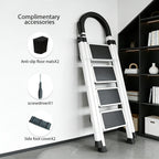 Opvouwbare Huishoudtrap met 3 Treden en Brede Antislip Pedalen