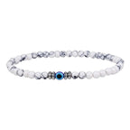 Kralenarmband van Steen met Oogmotief en Koordsluiting