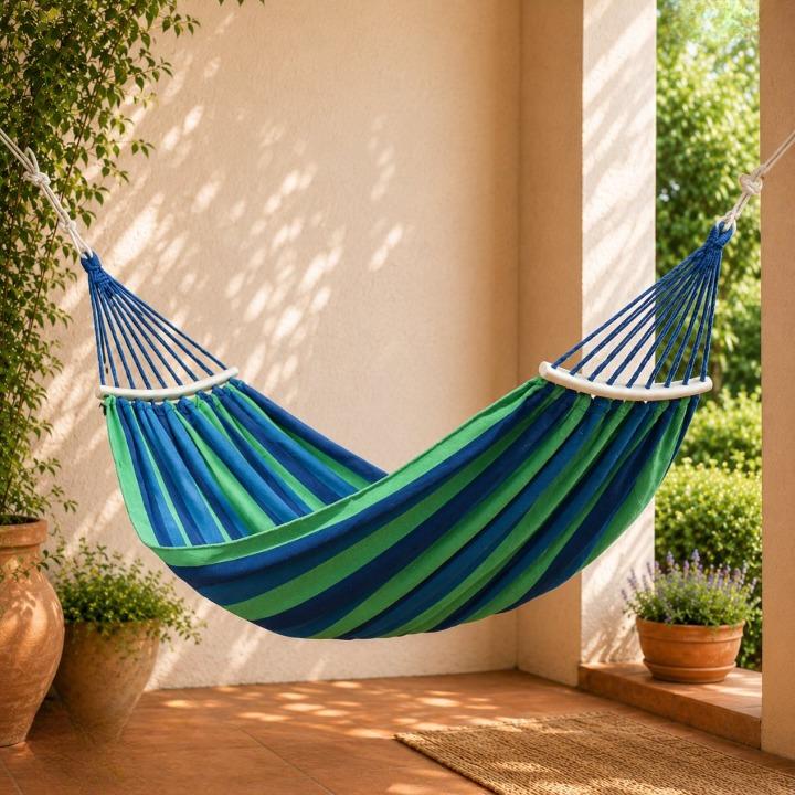 Outdoor Hangmat Katoen Polyester Hoogbelastbaar Compact Ontwerp
