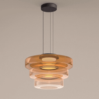 Gelaagde Glazen Hanglamp Met Warme LED-Verlichting En Tijdloos Design