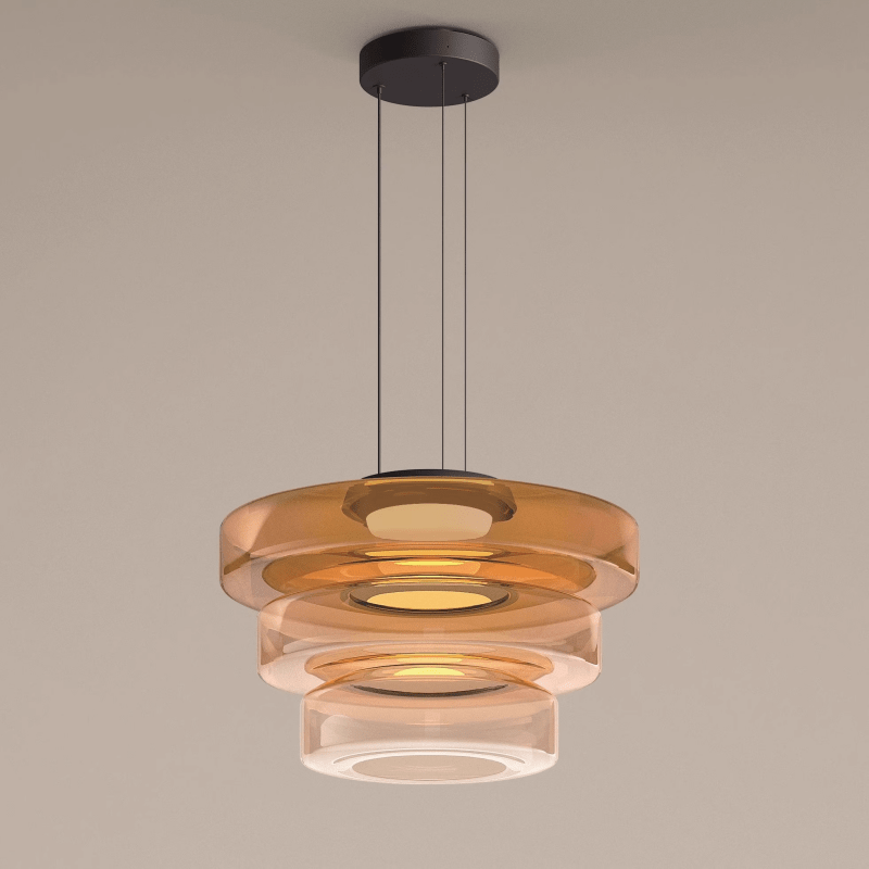 Gelaagde Glazen Hanglamp Met Warme LED-Verlichting En Tijdloos Design