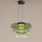 Gelaagde Glazen Hanglamp Met Warme LED-Verlichting En Tijdloos Design