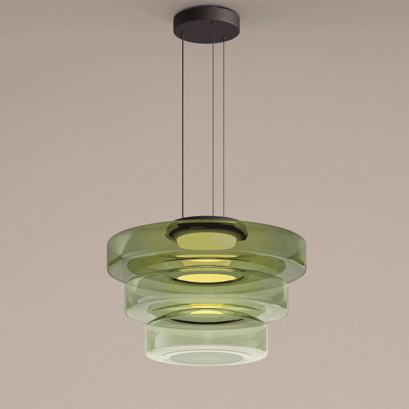 Gelaagde Glazen Hanglamp Met Warme LED-Verlichting En Tijdloos Design