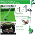 Draadloze 24V Grastrimmer met Vier Snijkoppen voor Tuinonderhoud