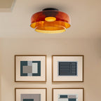 Glazen Plafondlamp Met Gelaagde Vorm En Moderne Sfeerverlichting
