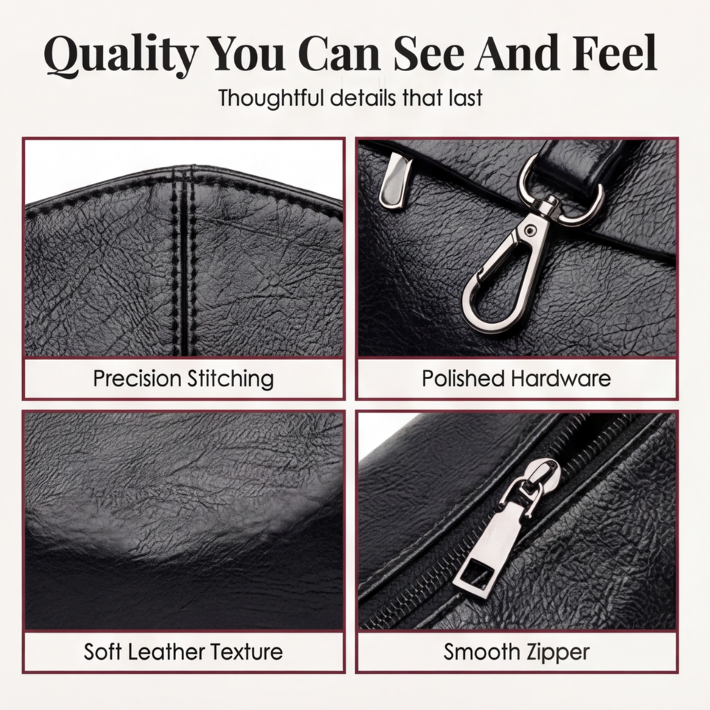 Crossbody Tas Met Drie Opbergvakken En Verstelbare Schouderband