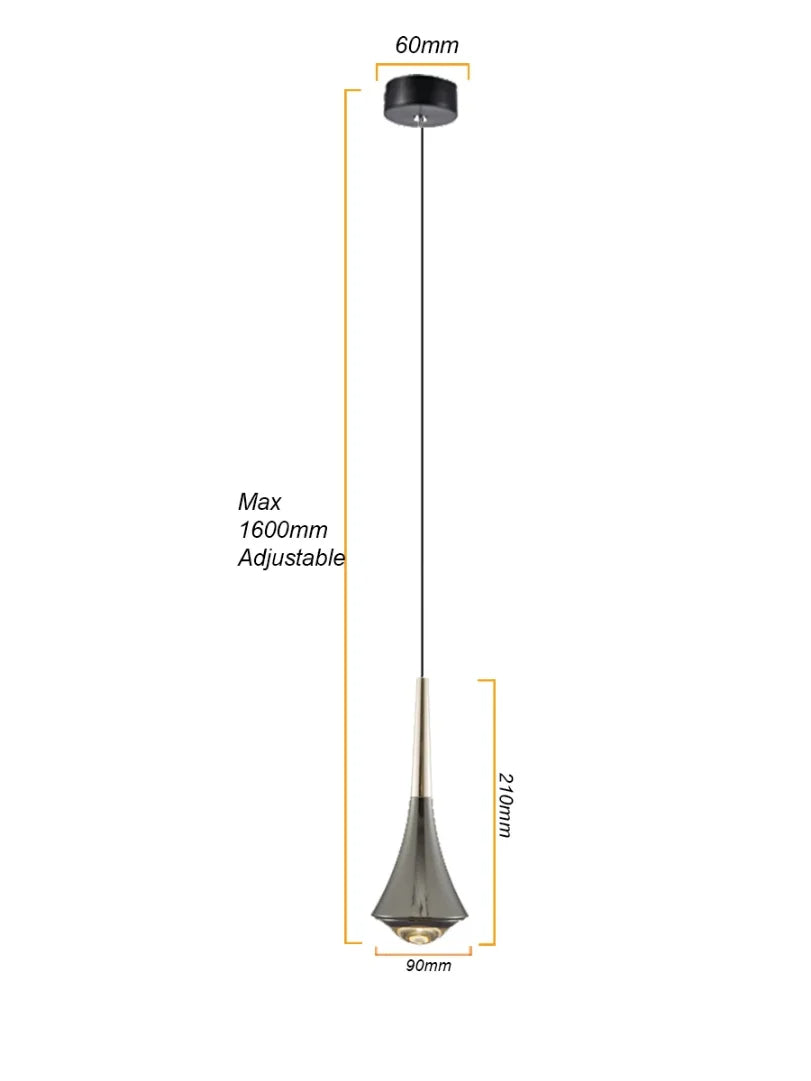 Nordische LED Hanglamp van Metaal met Druppelvormig Ontwerp