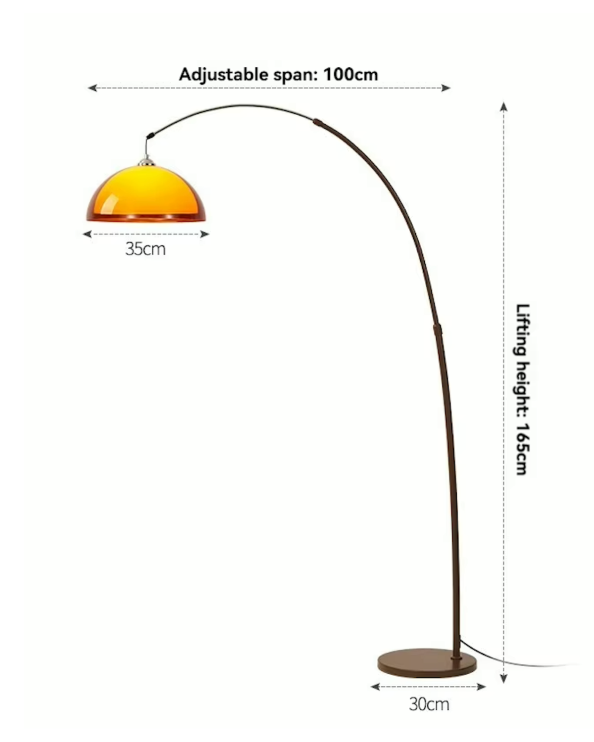 Boogvloerlamp met Elegante Boogarm en Zachte Ruimteverlichting