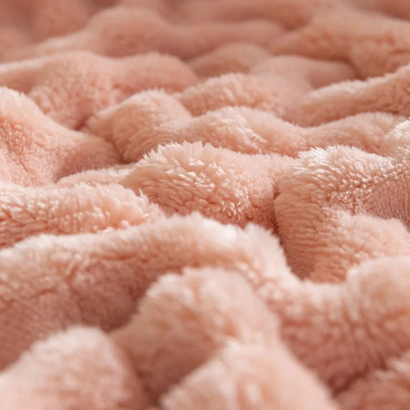 Fleecedeken met Bolletjesstructuur als Plaid voor Bank en Bed