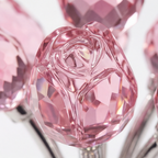 Kristallen Rozen Glas Facetvaas Regenboogreflectie Decoratief Ontwerp