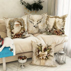 Velours Kerst Kussenhoes Met Feestelijk Winterdesign