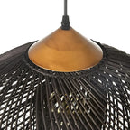 Rieten Hanglamp Met Handgevlochten Kap En Zachte Natuurlijke Lichtspreiding