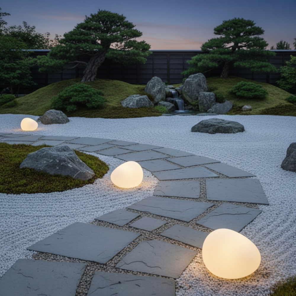 Solar Buitensteenlamp met Natuurlijke Steenlook en Zachte Sfeerverlichting
