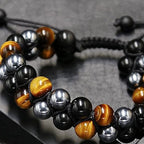 Dubbel Laags Kristallen Armband met Elastische Pasvorm en Luxe Geschenkdoos