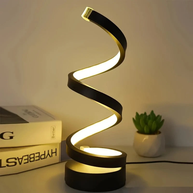 Elegante LED Tafellamp met Spiraalvormig Ontwerp