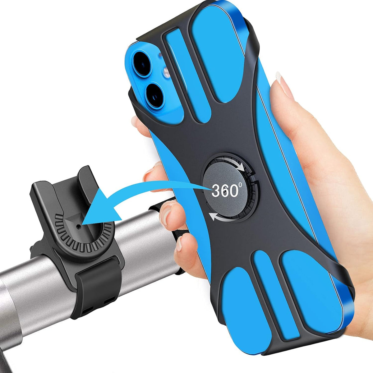Fiets Telefoonhouder Met 360 Graden Draaipunt En Snel Afneembare Klem