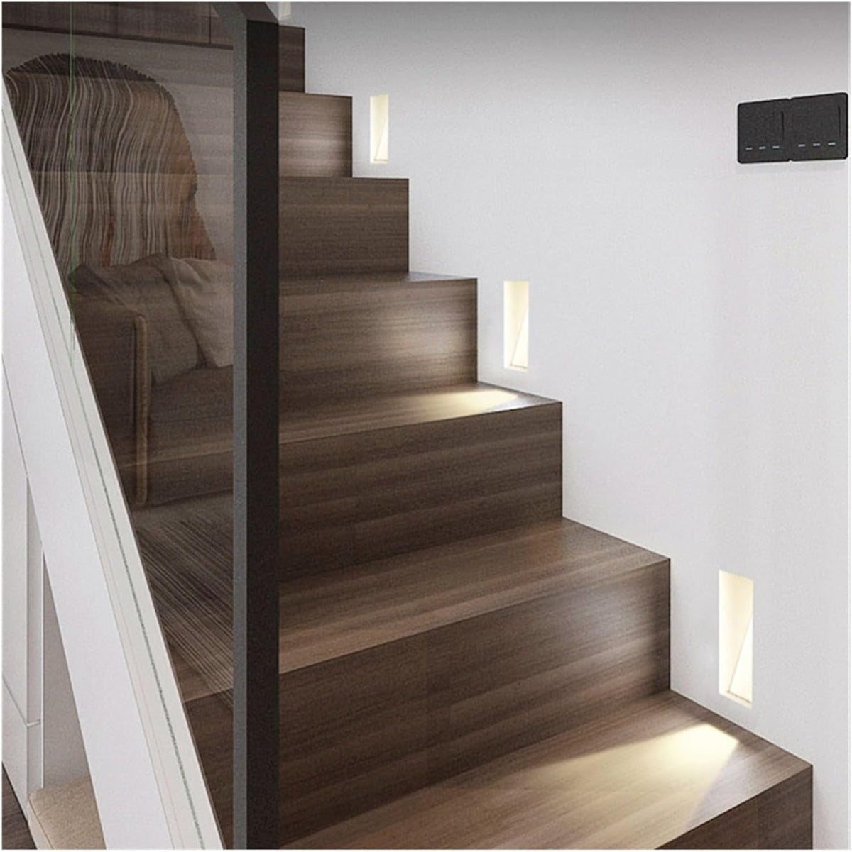 Inbouw Wandlamp Met Sensor En Randloos Ontwerp Voor Zachte Trapverlichting