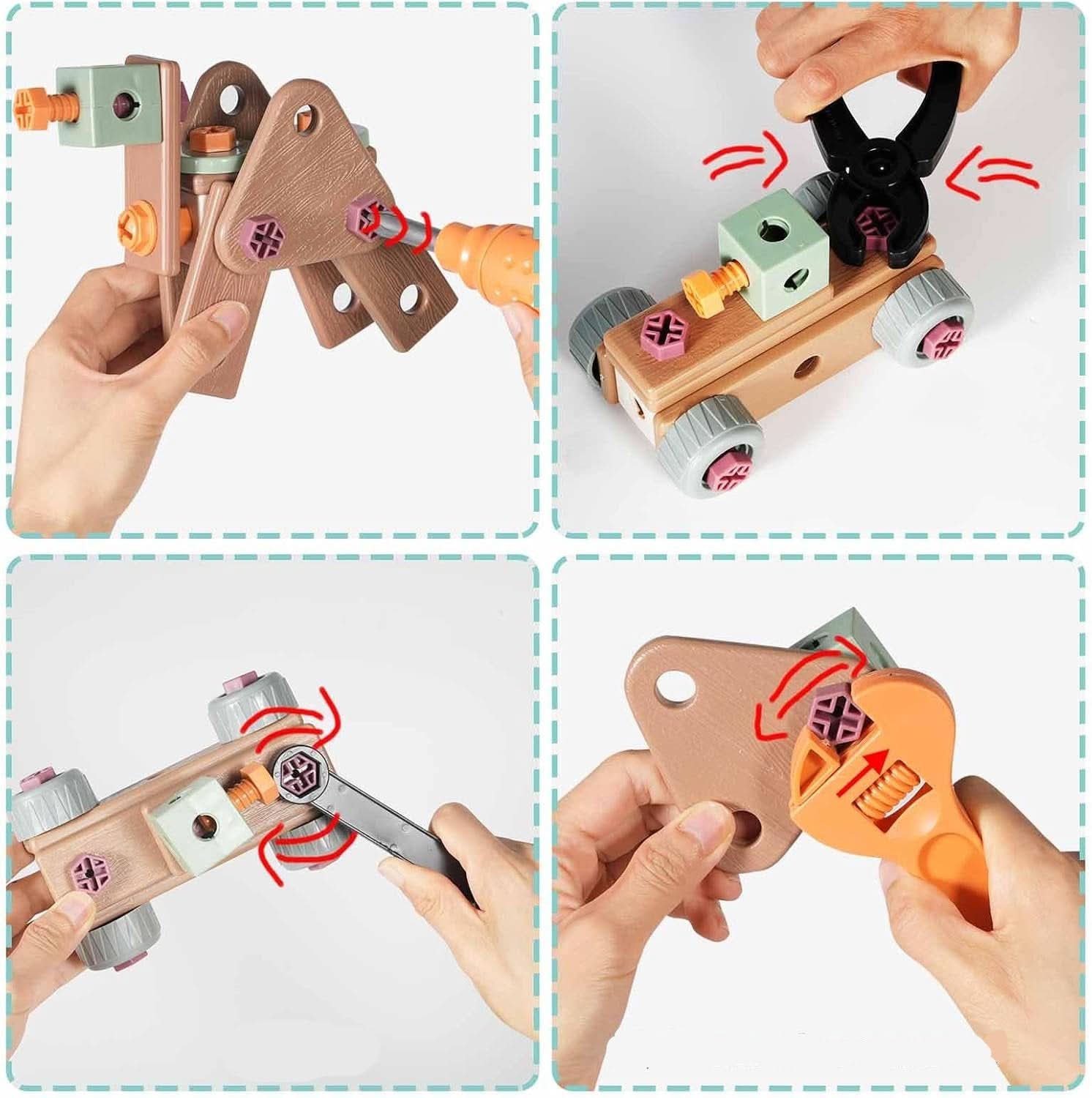 Educatief BuildMaster Gereedschapsset voor Kinderen met 100+ Onderdelen en Creatieve Bouwmogelijkheden
