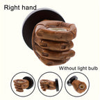 Handvormige wandlamp van hars met industriële E26-fitting