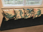 Sierkussenhoes met Zeelevenmotief voor Rustige Interieurdecoratie