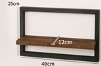 Acaciahouten Wandplank met Stalen Frame en Vintage Uitstraling