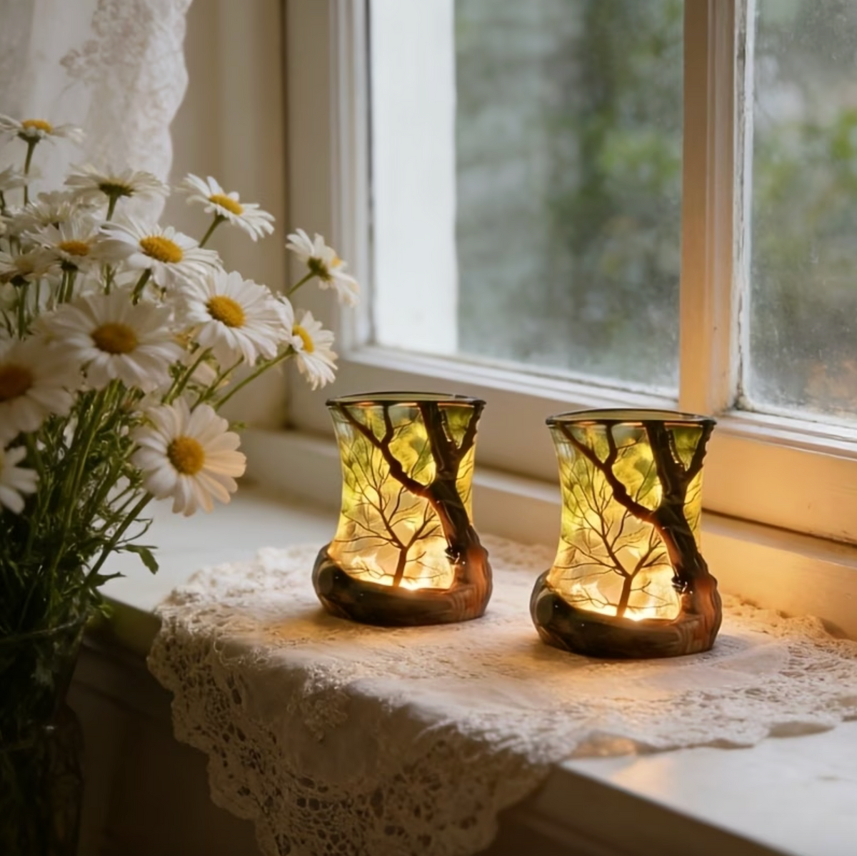 Decoratieve Tafellamp Met Boomtakvorm En Warme Sfeerverlichting