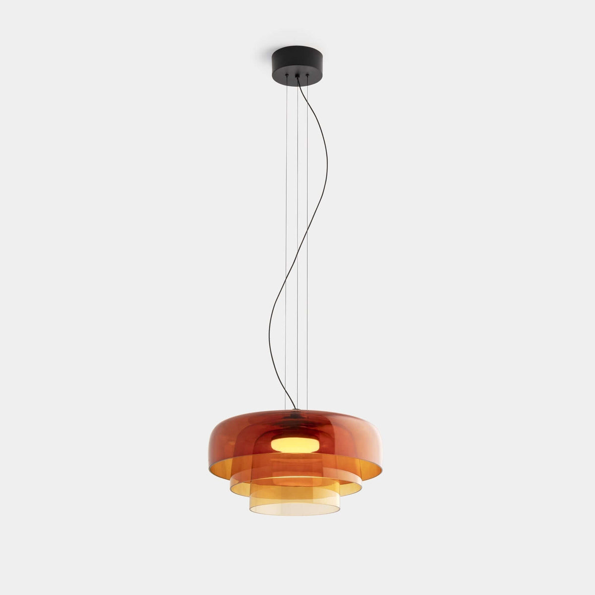 Luxe Glazen Hanglamp met Unieke Handgemaakte Kap voor Warme Sfeerverlichting