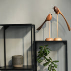 Scandinavische Houten Vogelsculpturen – Set van 2