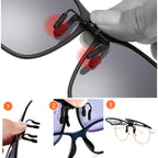 Opvouwbare Clip-On Gepolariseerde Zonnebril voor Brildragers met UV400 Bescherming