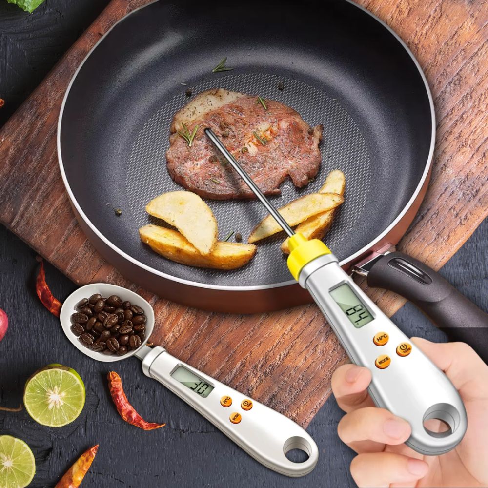 Digitale Keukenschep Met Weegschaal En Thermometer Voor Nauwkeurig Koken