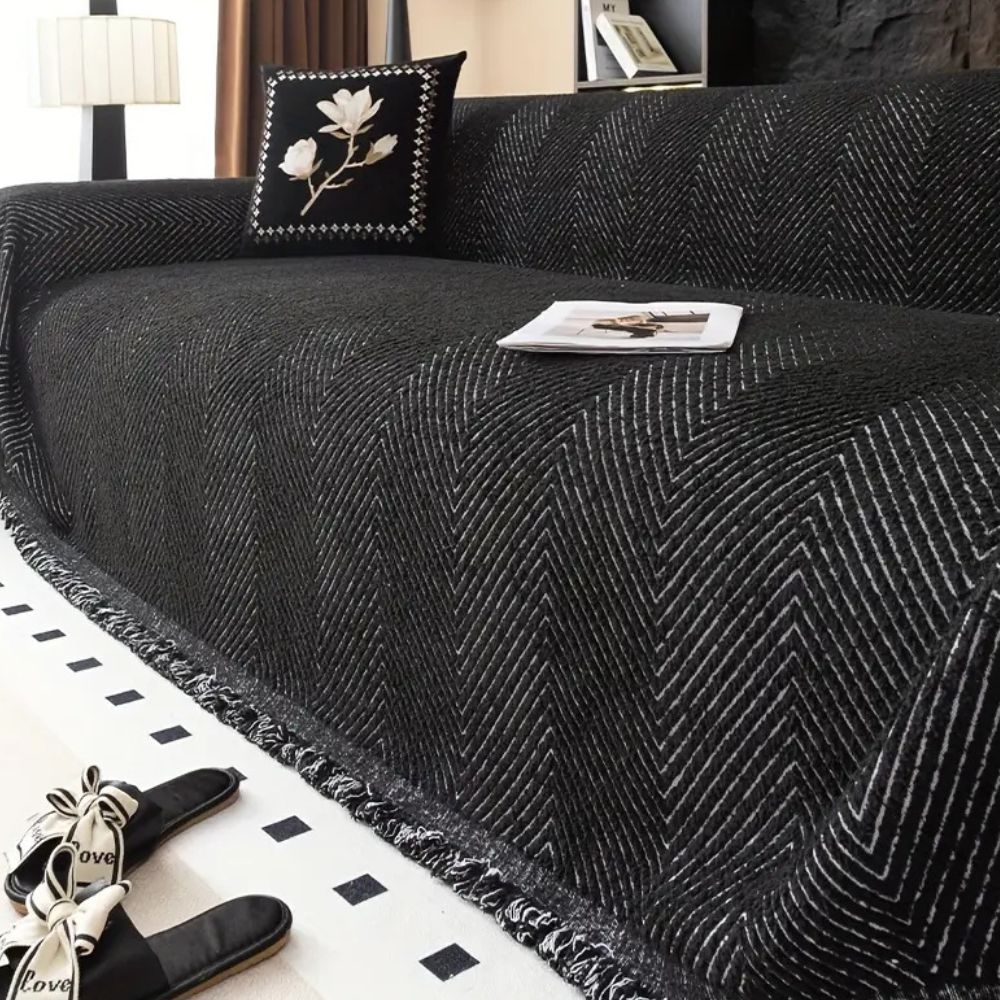 Bankhoes Met Herringbone Weefstructuur En Antislip Afwerking