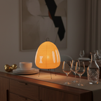 Japanse Tafellamp of Vloerlamp met Organische Papieren Vorm en Warme Sfeerverlichting