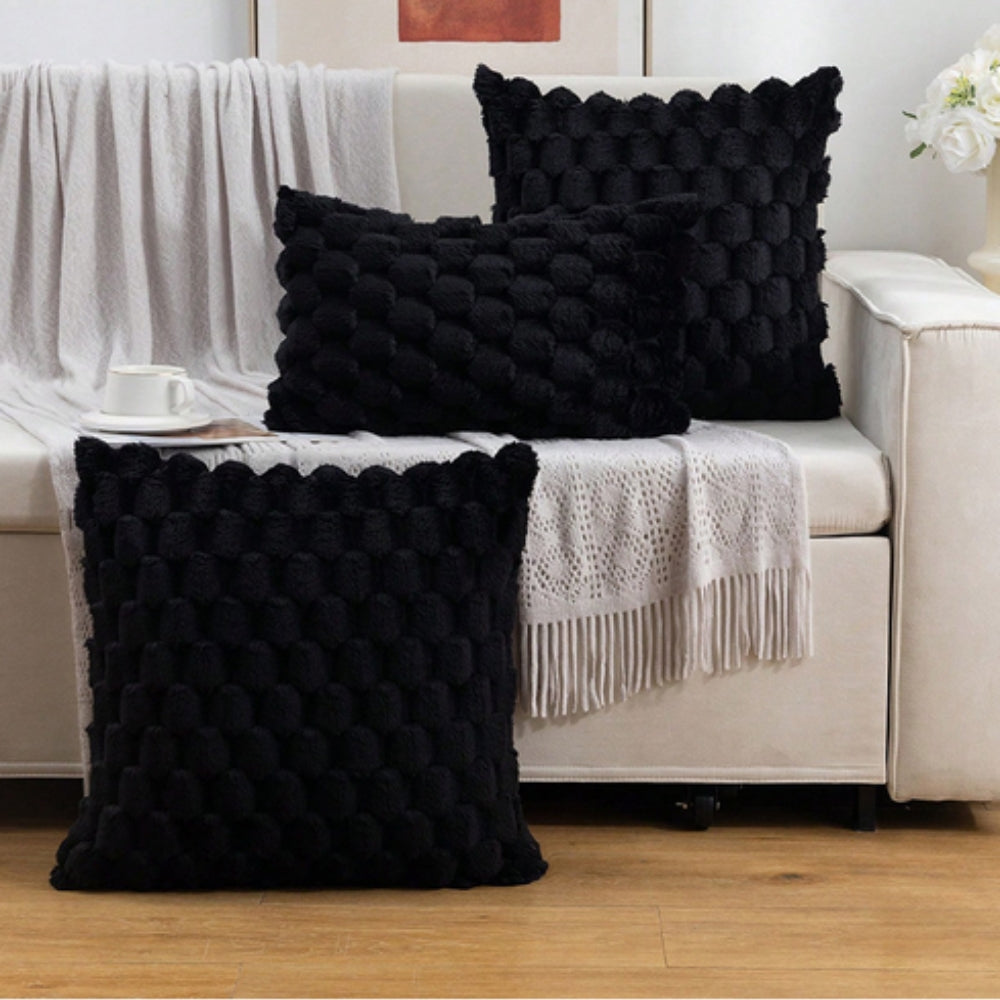 Kussenhoes Met Zachte 3D‑Textuur En Luxe Pluche Structuur